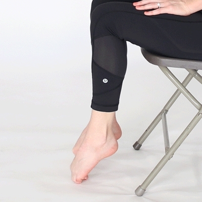 Ilustrasi toe raise, point, dan curl. (medicalnewstoday)