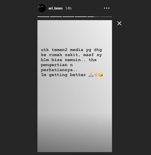 Ungkapan permintamaafan Ari Lasso. (Instagram/@ari_lasso)
