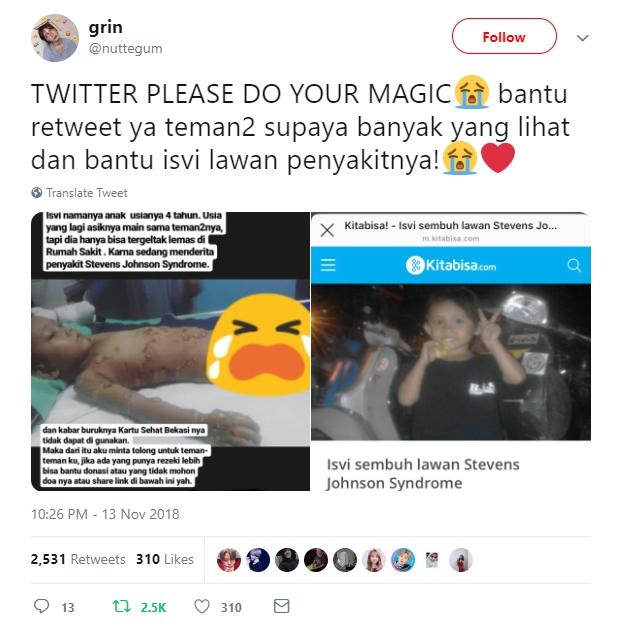 Kisah Isvi viral. (twitter/@nuttegum)