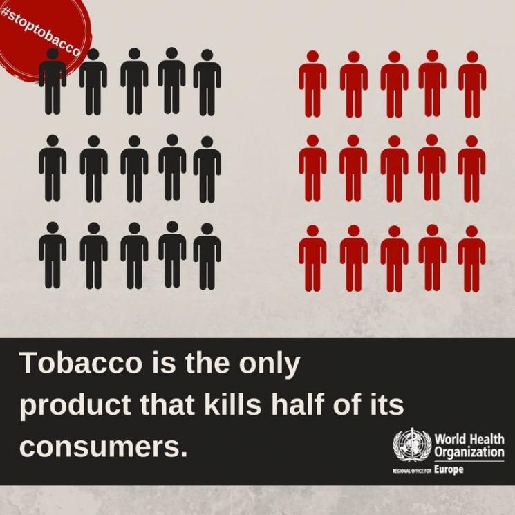 Tembakau adalah satu-satunya produk yang membunuh konsumennya. (Twitter/@WHO)