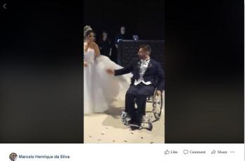 Video Viral Pengantin Pria Bangkit dari Kursi Roda lalu Dansa dengan Istri