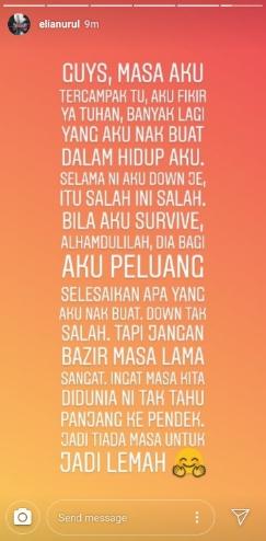 Meski kaki diamputasi, wanita ini tetap bersyukur. (Instagram/@elianurul)