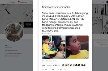 Ibu Pergi, Bocah 12 Tahun Rawat Ayah Derita Tumor Otak Seorang Diri