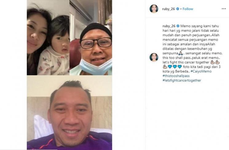 Aliya Rajasa bagikan momen Ani Yudhoyono video call cucunya saat menjalani perawatan (Instagram/@ruby_26)