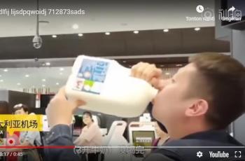 Video: Tak Bisa Bawa Susu ke Dalam Pesawat, Pria Ini Minum 2,5 Liter Susu