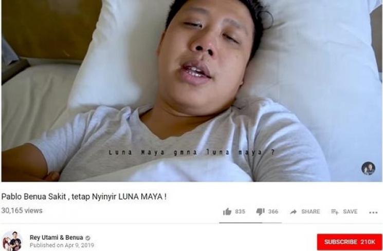 Pablo Benua, suami Rey Utami tanyakan kabar Luna Maya ketika sakit akibat stroke (Youtube/Rey Utami & Benua)