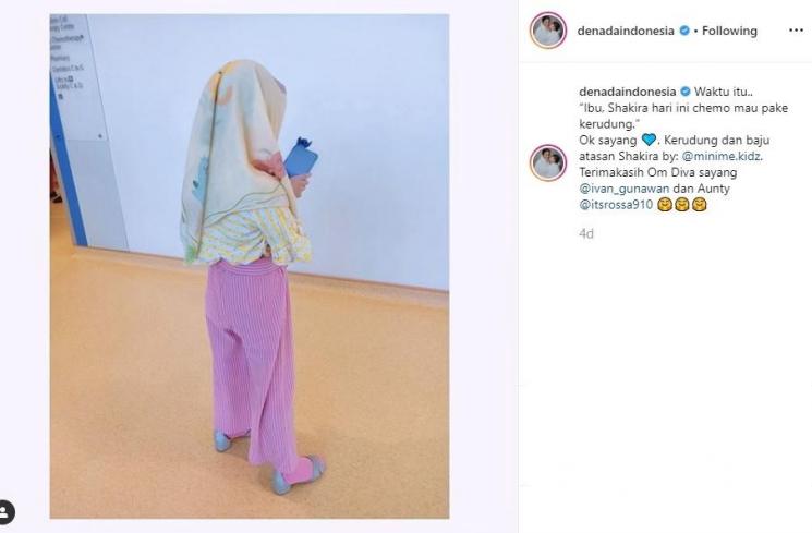 Denada Tambunan menceritakan Shakira Aurum minta pakai kerudung saat kemoterapi (Instagram/@denadaindonesia)