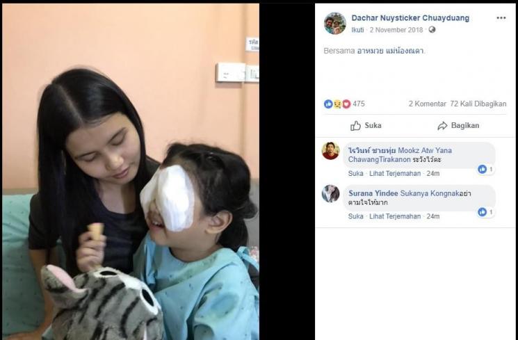 Seorang anak di Thailand hampir buta karena kecanduan gadget (Facebook/Dachar Nuysticker Chuayduang)