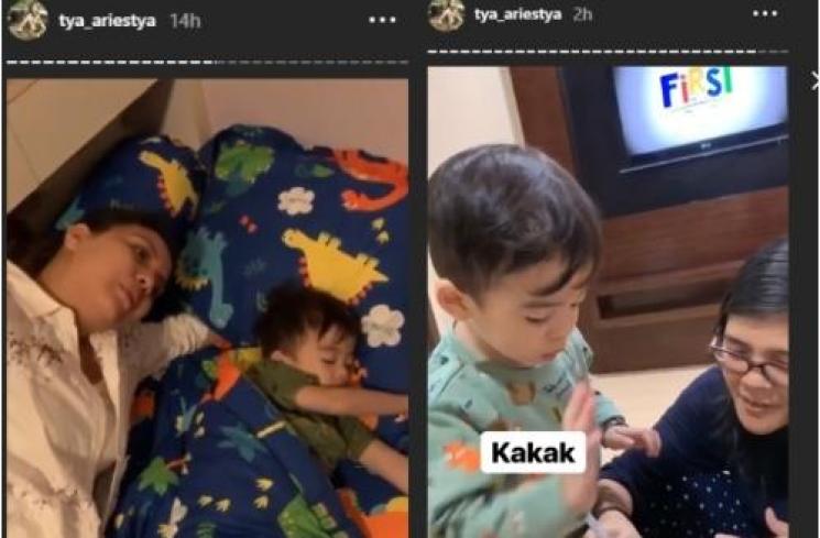 Tya Ariestya rasakan kontraksi saat pamitan dengan anak pertamanya (Instagram/@tya_ariestya)