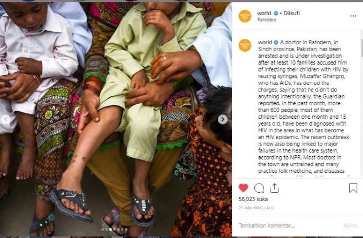 Ratusan orang di Pakistan Selatan terinfeksi HIV (Instagram/BuzzFeed World)