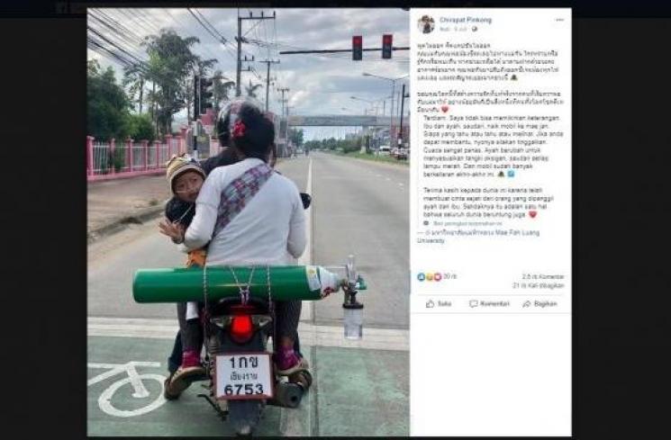 keluarga yang menempuh 120km demi beli tabung oksigen (facebook/Chiparat Pinkong)